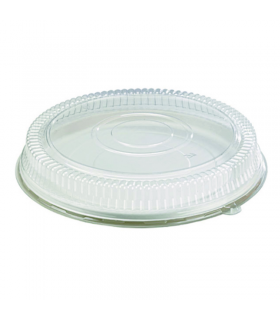 Couvercle plat transparent en plastique PET avec trou  H70mm -24Pcs