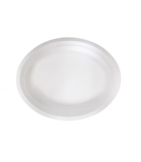 Assiette ovale blanche en pulpe 255x320mm H25mm -25Pcs