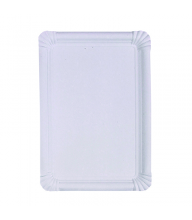 Assiette rectangulaire en carton blanc 330x230mm -125Pcs