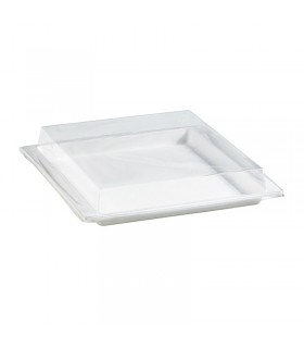 Couvercle plat transparent en plastique PET 275x265mm H35mm -100Pcs