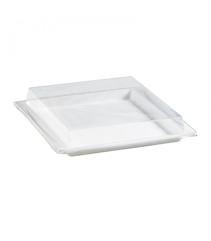 Couvercle plat transparent en plastique PET 275x265mm H35mm -100Pcs