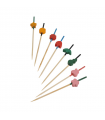 Pique bambou avec une extrémité décors et couleurs assortis   H90mm -100Pcs