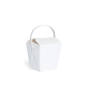 Mini Boite carré blanc avec anse  65x71mm H70mm 230ml -50Pcs
