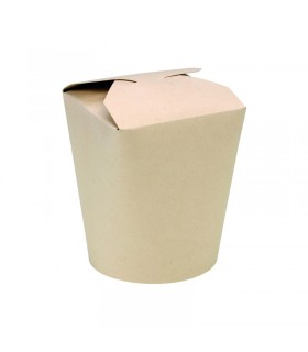 Pot carton fibre de bambou laminé PLA base ronde 81x73mm H98mm 500ml -50Pcs