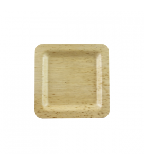 Assiette carrée en feuille de bambou "Zebra" 120x120mm H10mm -10Pcs