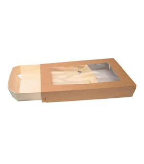 Etui carton brun avec fenêtre 248x155mm H39mm -50Pcs