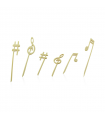Pique bambou avec une extrémité décor musique   H120mm -100Pcs