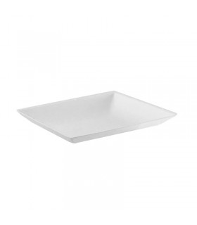 Assiette carrée blanche en pulpe "BioNChic"  110x110mm -100Pcs