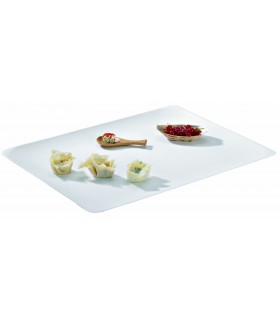 Plateau rectangulaire blanc en pulpe "BioNchic" 390x290mm -25Pcs
