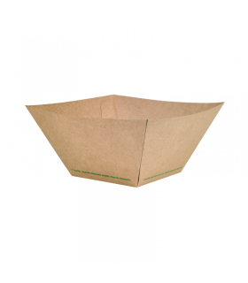 Barquette ingraissable kraft naturel  230x220mm H94mm 2000ml -25Pcs