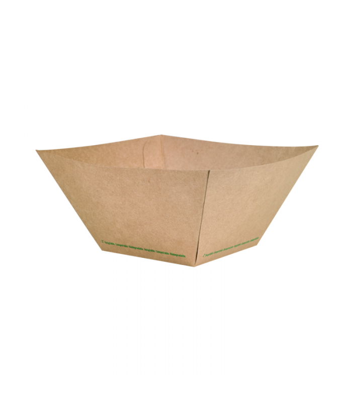 Barquette ingraissable kraft naturel  230x220mm H94mm 2000ml -25Pcs