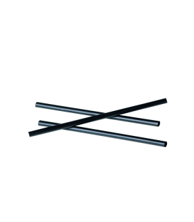 Mini paille plastique PP noire en boite PVC   H125mm -500Pcs