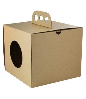 Boite à emporter carton kraft brun ?Coup de poing? 176x176mm H150mm -50Pcs