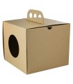 Boite à emporter carton kraft brun ?Coup de poing? 176x176mm H150mm -50Pcs