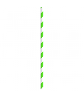 Chalumeau papier vert  / blanc emballé individuellement   H197mm -500Pcs