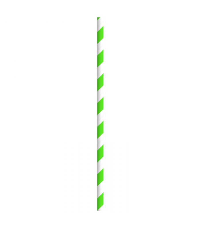 Chalumeau papier vert  / blanc emballé individuellement   H197mm -500Pcs