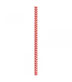 Paille en papier rouge et blanc  H197mm -500Pcs