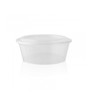 Pot à sauce rond en plastique PS cristal  H47mm 270ml -100Pcs