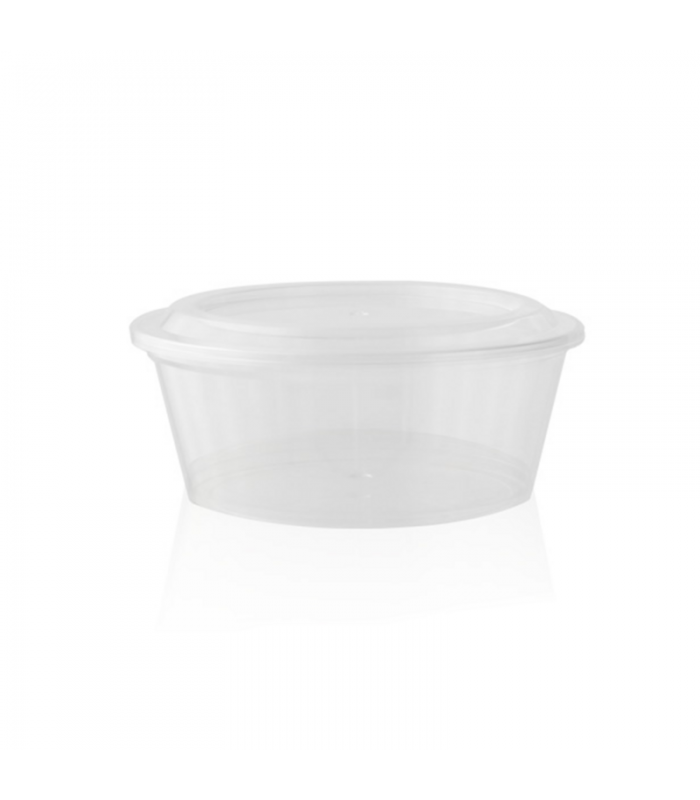 Pot à sauce rond en plastique PS cristal  H47mm 270ml -100Pcs