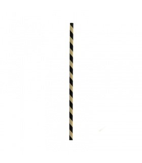 Chalumeau papier noir  / kraft emballé individuellement   H197mm -500Pcs