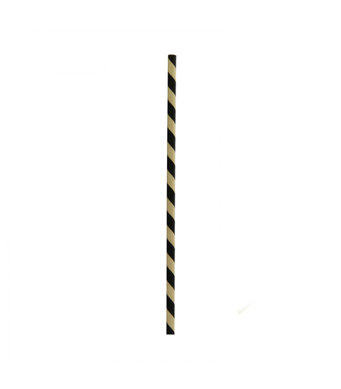 Chalumeau papier noir  / kraft emballé individuellement   H197mm -500Pcs