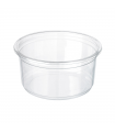 Pot Deli rond plastique PET transparent avec couvercle rentrant  H61mm 350ml -25Pcs