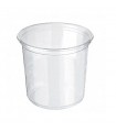 Pot Deli rond PET transparent avec couvercle rentrant  H141mm 960ml -25Pcs