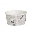 Pot "Deli" rond en carton décor journal   H87mm 600ml -50Pcs