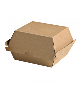 Boite burger carton kraft brun microcannelé  178x155mm H80mm -50Pcs
