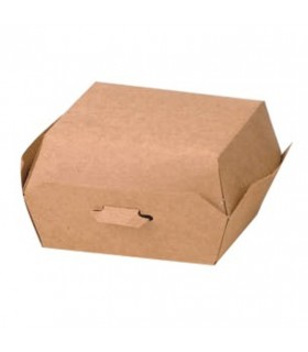 Boîte burger carton kraft brun 95x95mm H50mm -25Pcs