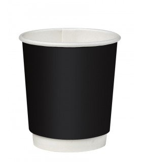 Gobelet en carton kraft noir à double paroi avec laminage PLA   H91mm 230ml -25Pcs
