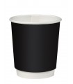 Gobelet en carton kraft noir à double paroi avec laminage PLA   H91mm 230ml -25Pcs