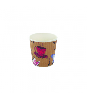 Gobelet carton double paroi décor "Tea Cup"   H61mm 120ml -50Pcs
