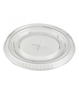 Couvercle plat transparent en plastique PET avec trou croisillon  H8mm -100Pcs