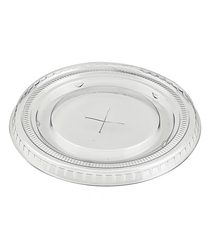 Couvercle plat transparent en plastique PET avec trou croisillon  H8mm -100Pcs