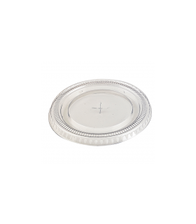 Couvercle plat transparent en plastique PET avec trou croisillon  H8mm -50Pcs