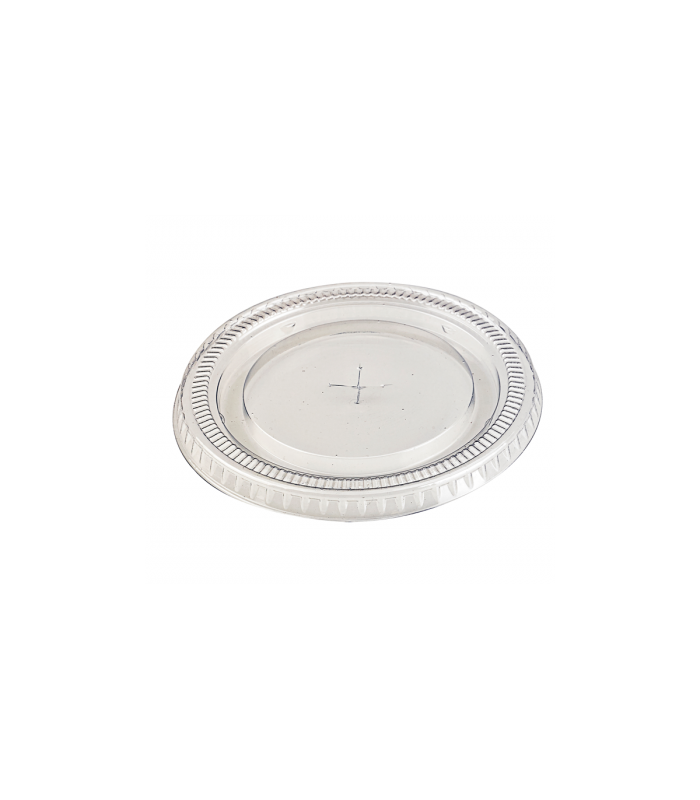 Couvercle plat transparent en plastique PET avec trou croisillon  H8mm -50Pcs