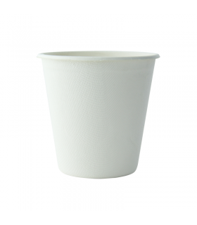 Pot à dessert blanc en pulpe de canne à sucre  H92mm 370ml -50Pcs