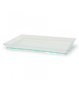 Elément de plateau réemployable plastique vert transparent "Klarity"  180x130mm -50Pcs