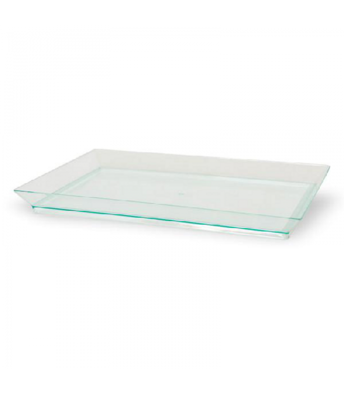 Elément de plateau réemployable plastique vert transparent "Klarity"  180x130mm -50Pcs