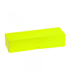 Boite carton rectangulaire jaune 7 macarons  215x70mm H50mm -50Pcs