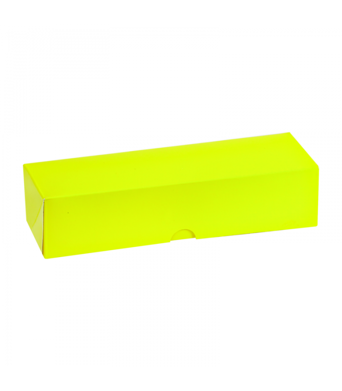 Boite carton rectangulaire jaune 7 macarons  215x70mm H50mm -50Pcs