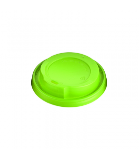 Couvercle plastique PS dôme vert avec bec -100Pcs