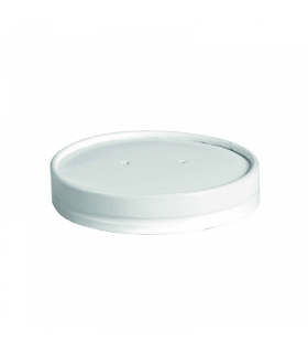 Couvercle plat blanc en carton kraft perforé pour la vapeur -25Pcs