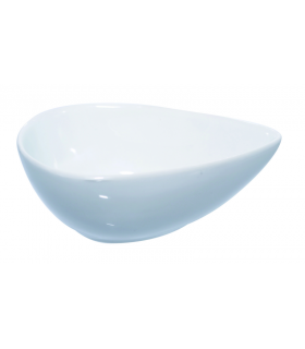 Mini plat ovale en porcelaine blanc  110x70mm H40mm -4Pcs