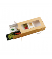 Boîte plumier repas large carton brun avec fenêtre et insert 340x180mm H90mm -50Pcs
