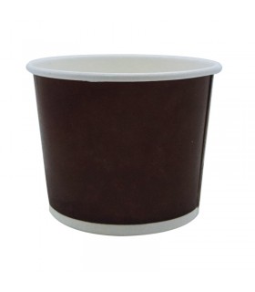 Pot carton marron foncé chaud et froid  H56mm 140ml -100Pcs