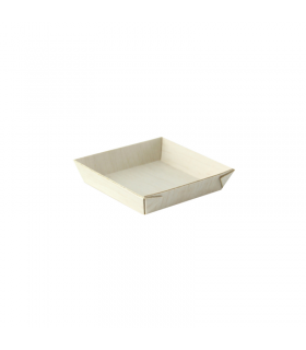 Barquette carrée en bois "Samouraï"  70x70mm H15mm -20Pcs