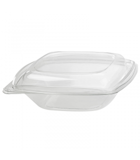 Saladier PET carré transparent 190x190mm H50mm 750ml -25Pcs