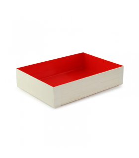 Boite bois intérieur rouge "Samouraï"  165x120mm H36mm -100Pcs